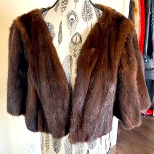 Mink throw on jacket